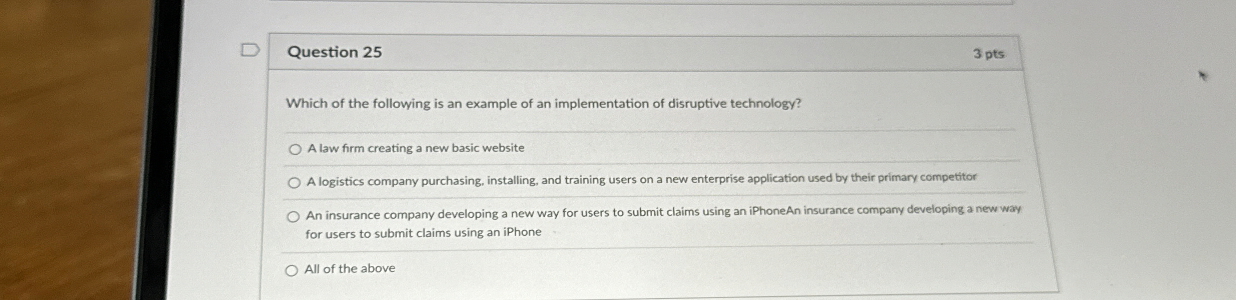 Question 2 5 3 pts Which of the following is an