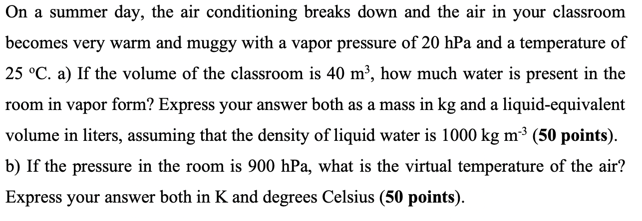 On a summer day, the air conditioning breaks down