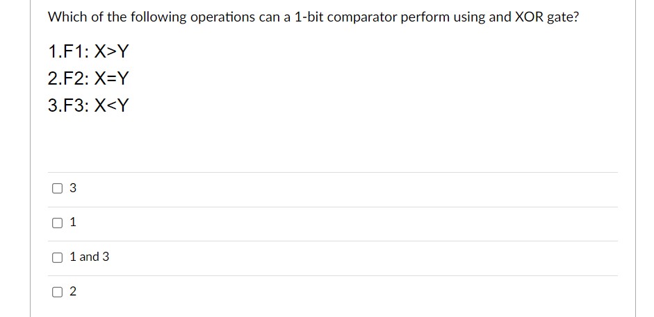 Which of the following operations can a 1 - bit