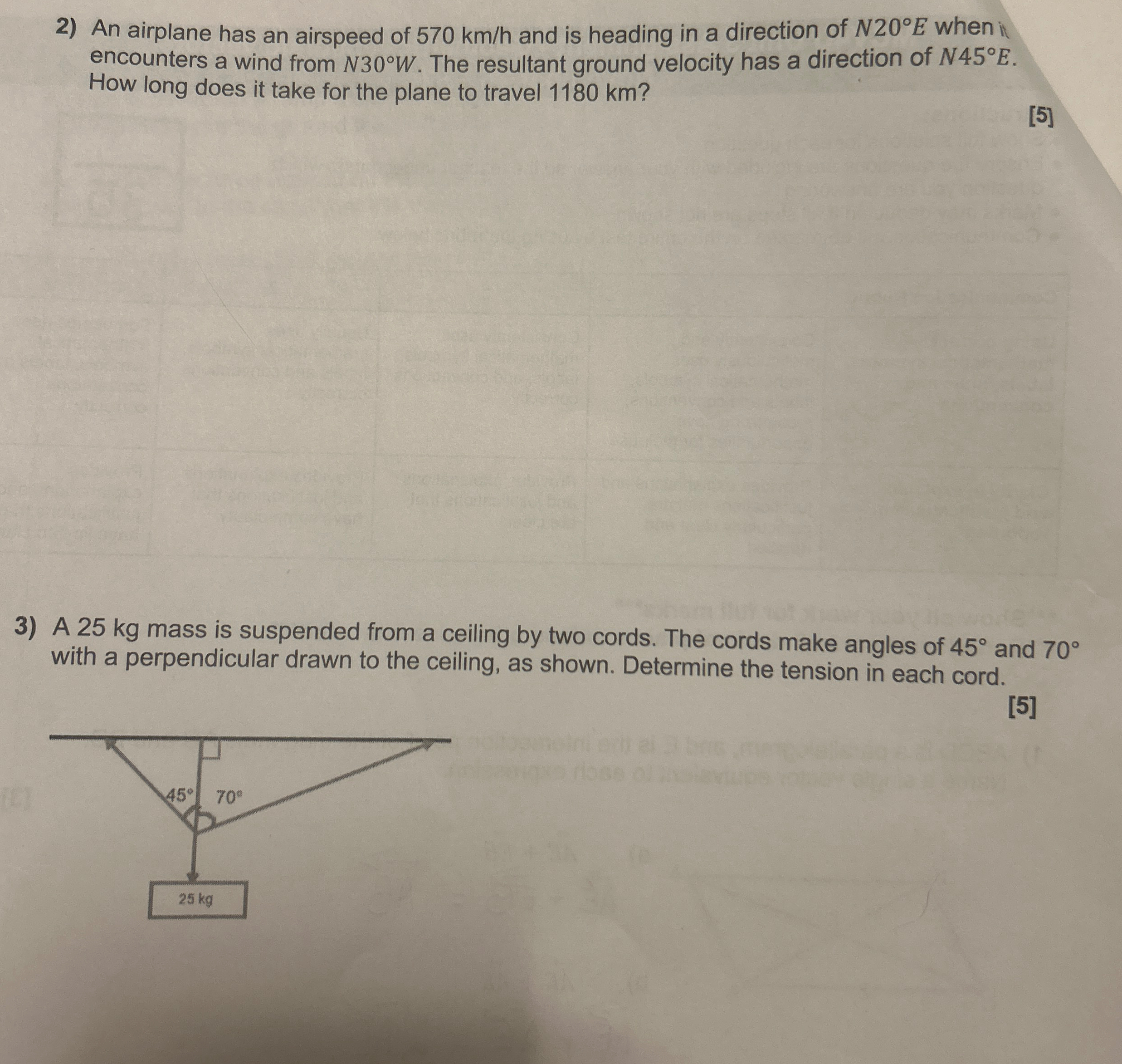 An airplane has an airspeed of 5 7 0 k m h and is