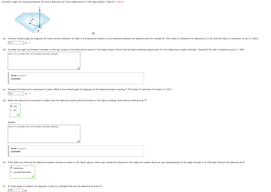 Consider a light ray traveling between air and a