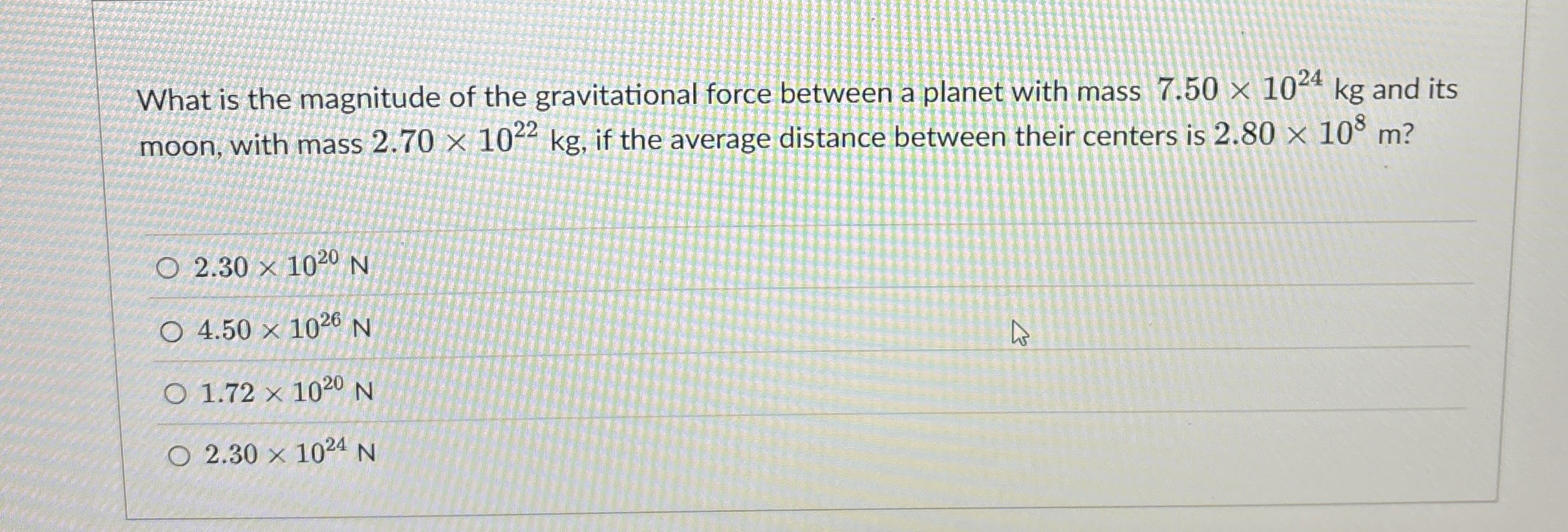 What is the magnitude of the gravitational force
