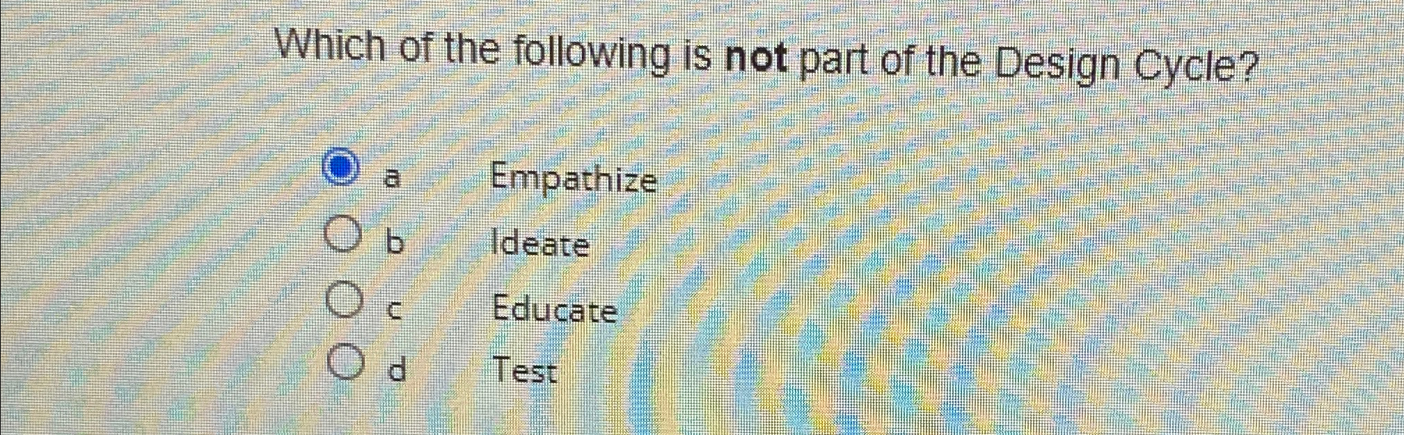 Which of the following is not part of the Design