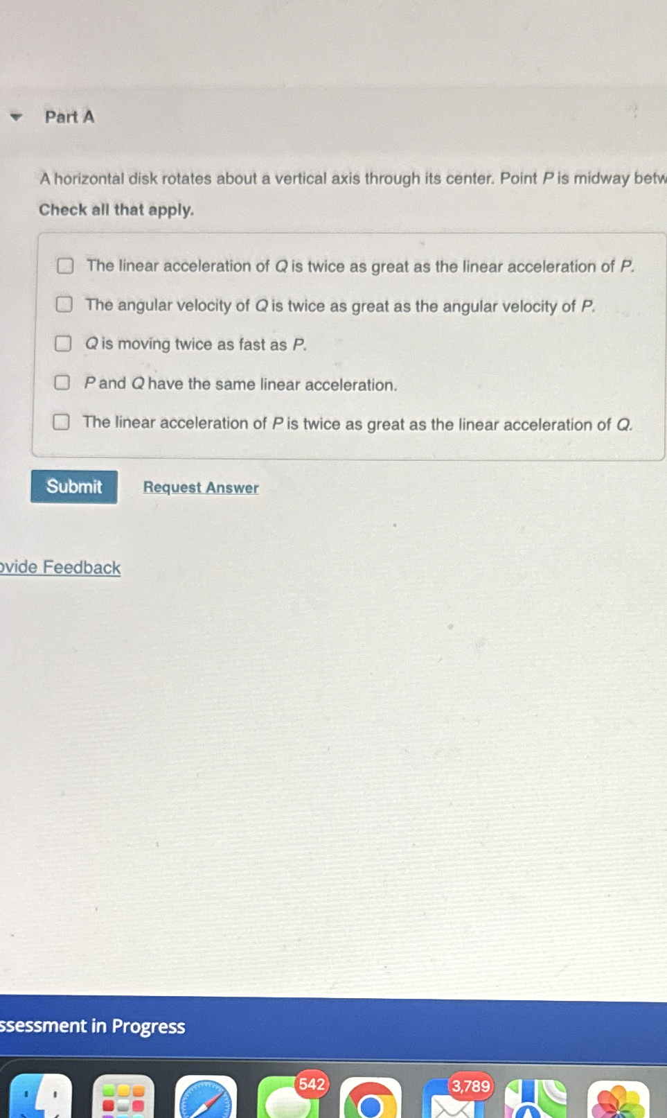 A horizontal Part A A horizontal disk rotates