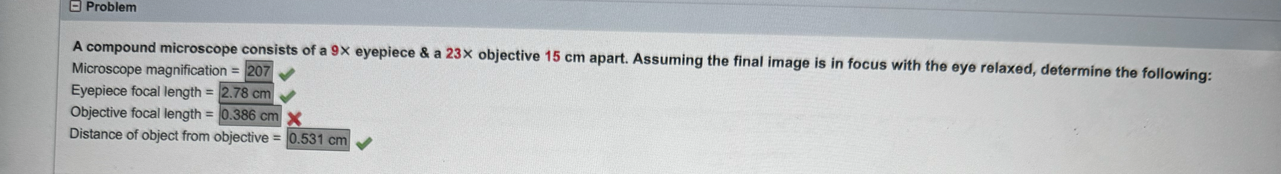 Problem A compound microscope consists of a 9