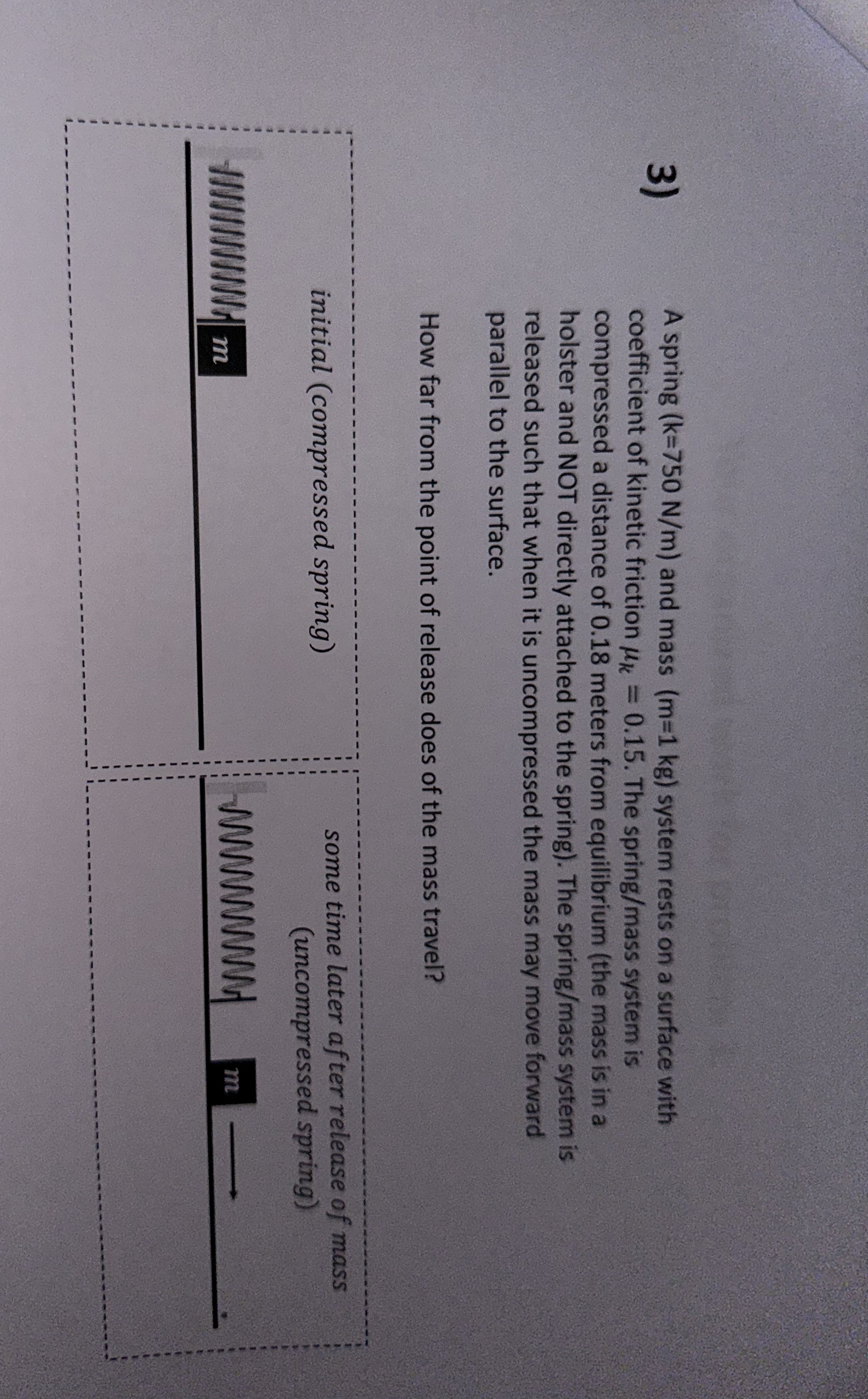 A spring ( k = 7 5 0 N m ) and mass ( m = 1 k g )