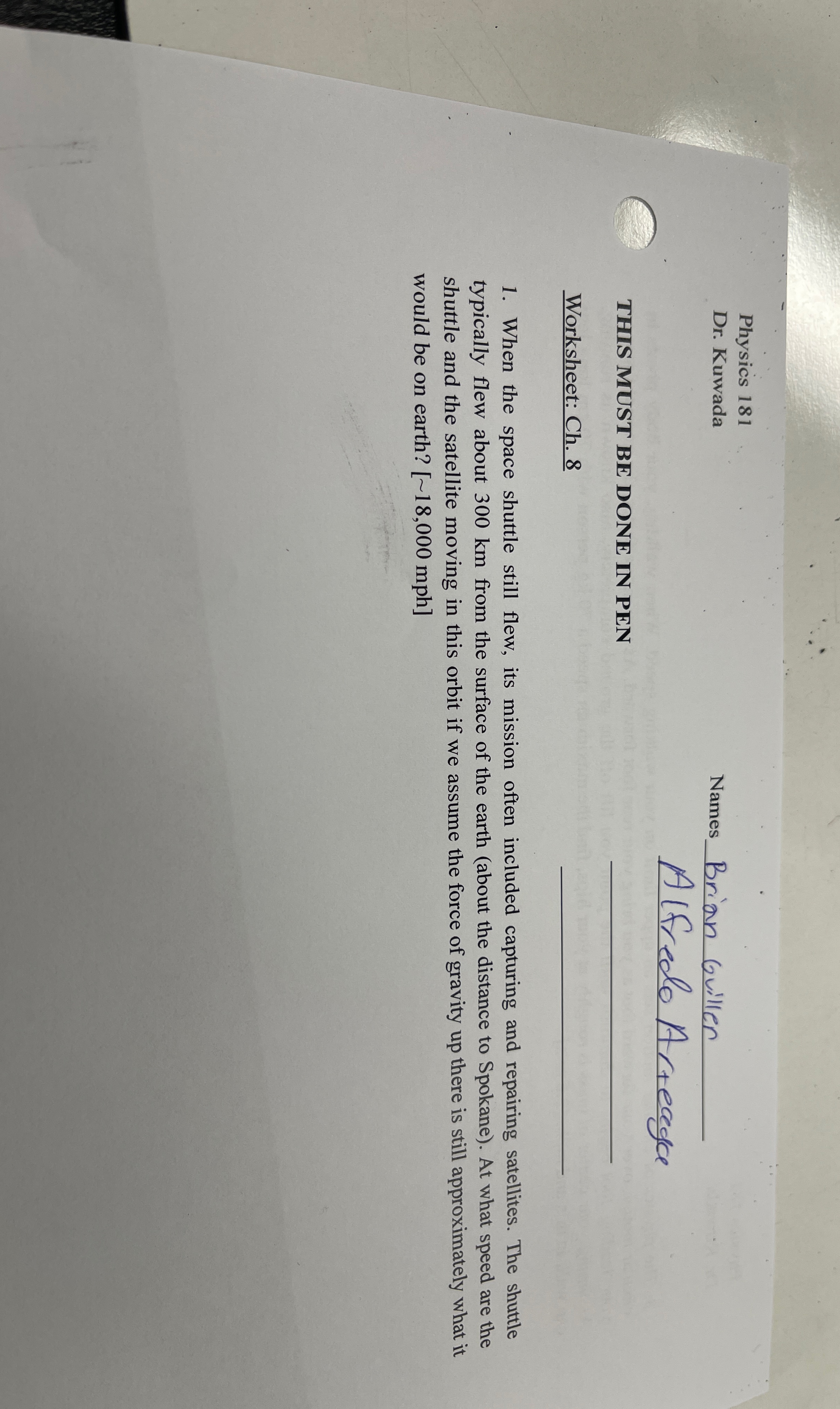 When the space shuttle still flew, its mission