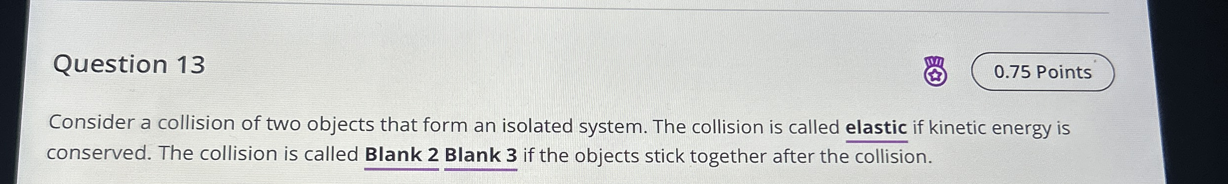 Consider a collision of two objects that form an