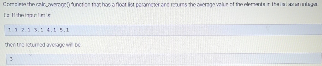 Complete the calc _ average ( function that has a