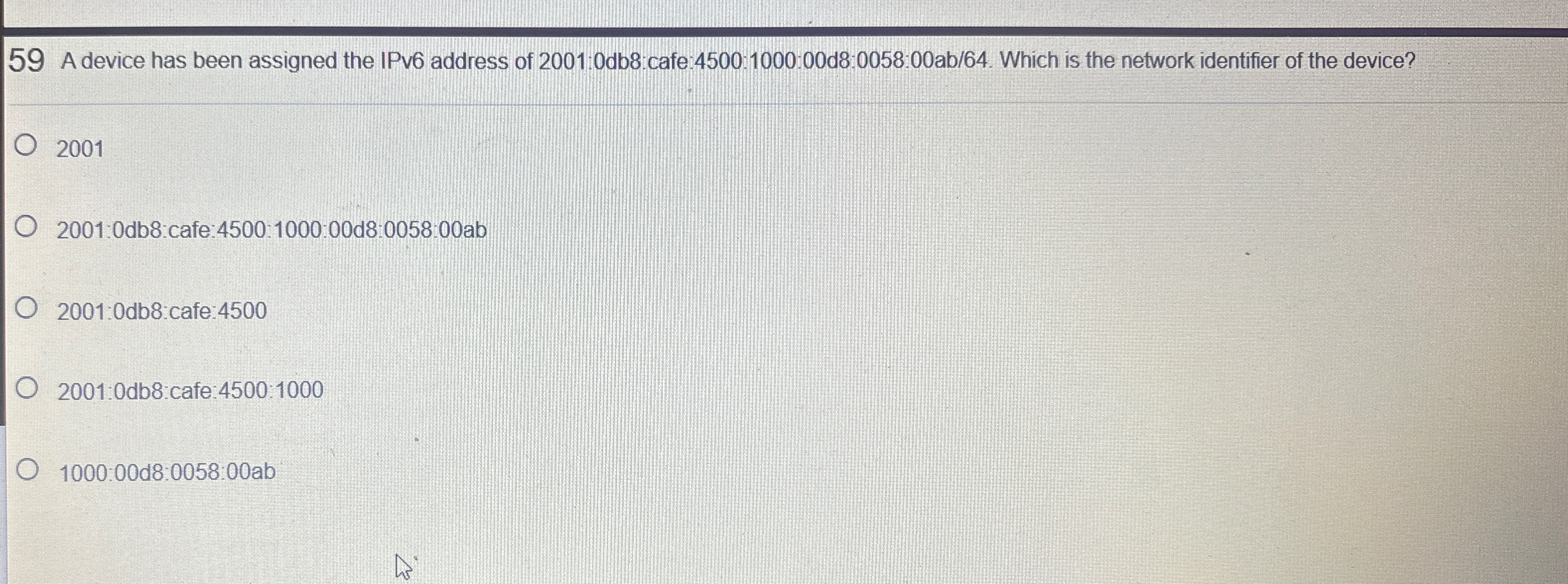 5 9 A device has been assigned the IPv 6 address