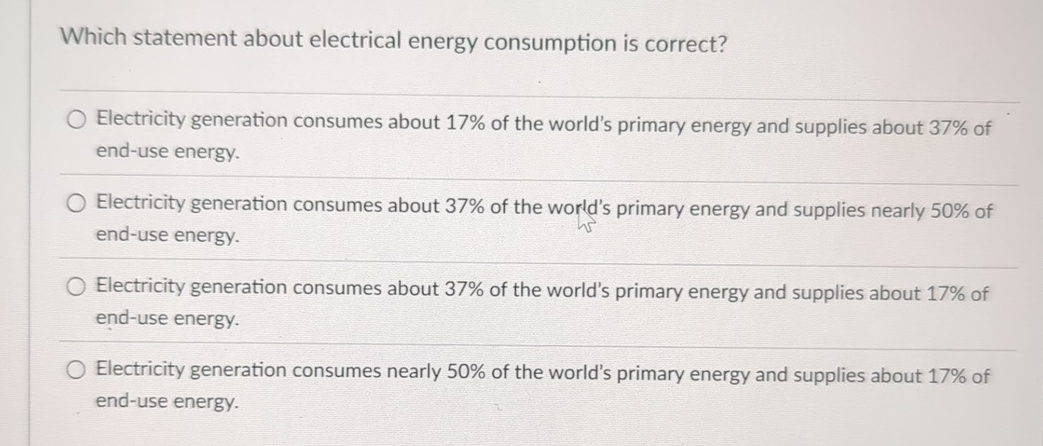Which statement about electrical energy
