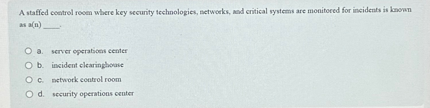 A staffed control room where key security