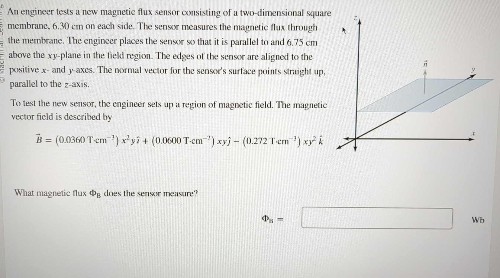 An engineer tests a new magnetic flux sensor