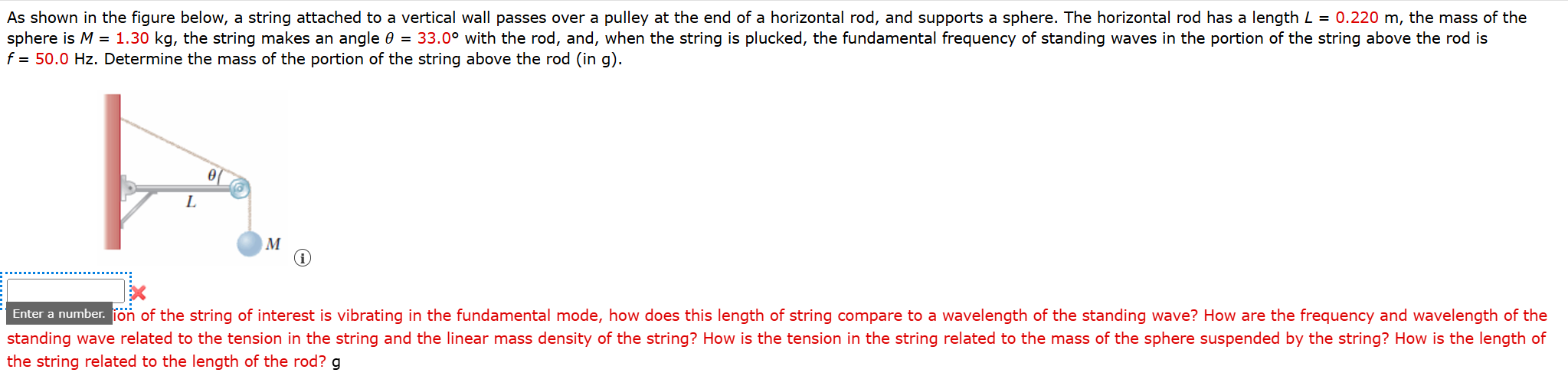 As shown in the figure below, a string attached