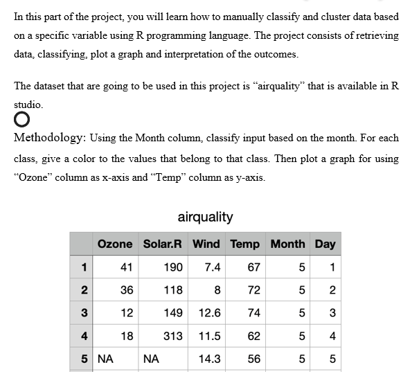 1 - Read the file using R programming language. 2