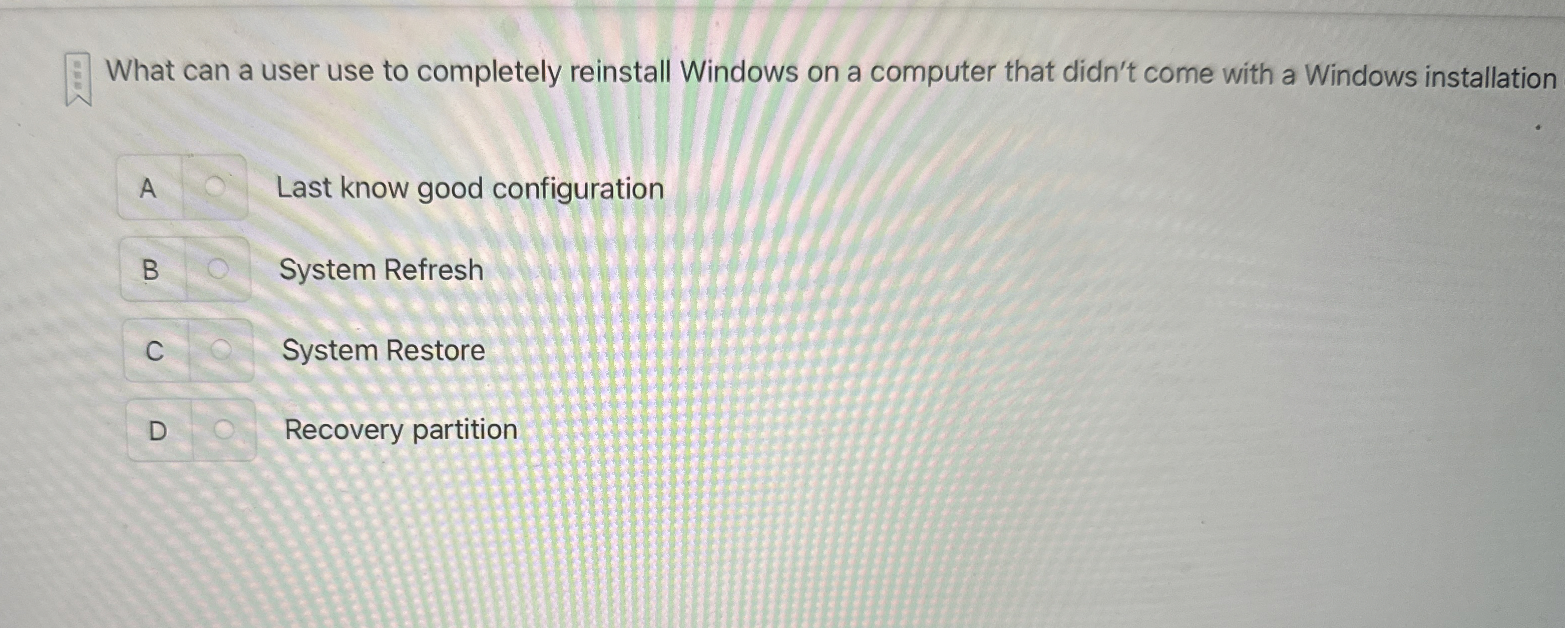 What can a user use to completely reinstall