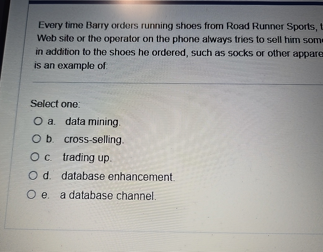 Every time Barry orders running shoes from Road