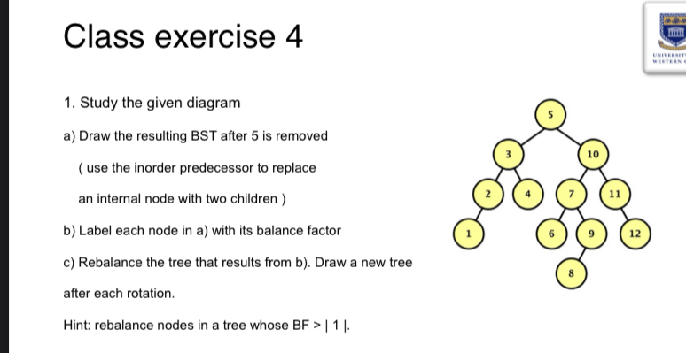 Class exercise 4 Study the given diagram a ) Draw