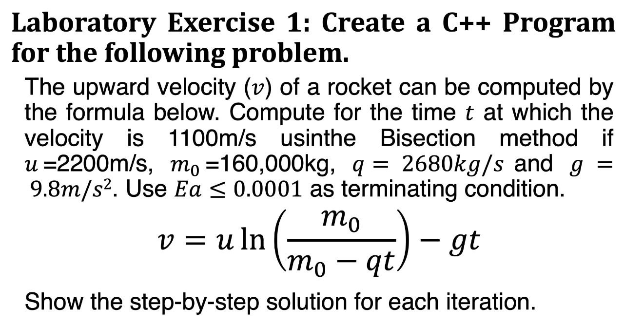 Laboratory Exercise 1 : Create a C + + Program