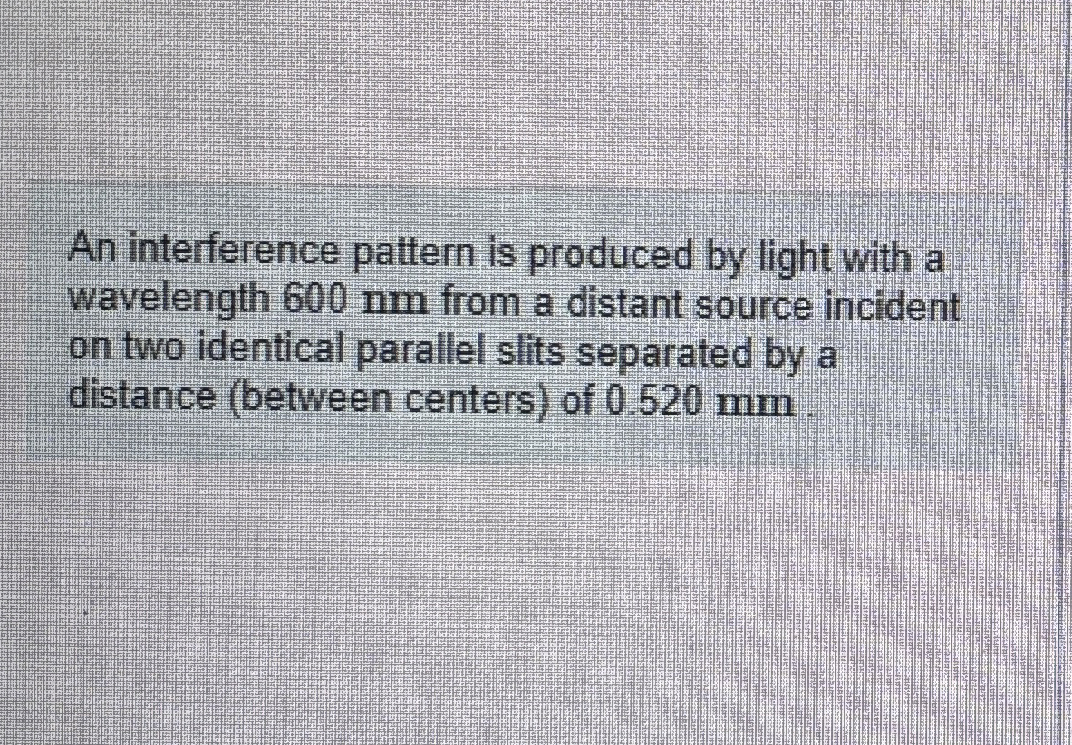 An interference pattern is produced by light with
