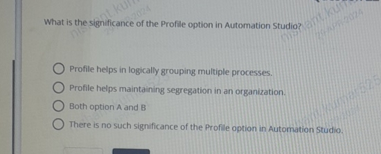 What is the significance of the Profile option in