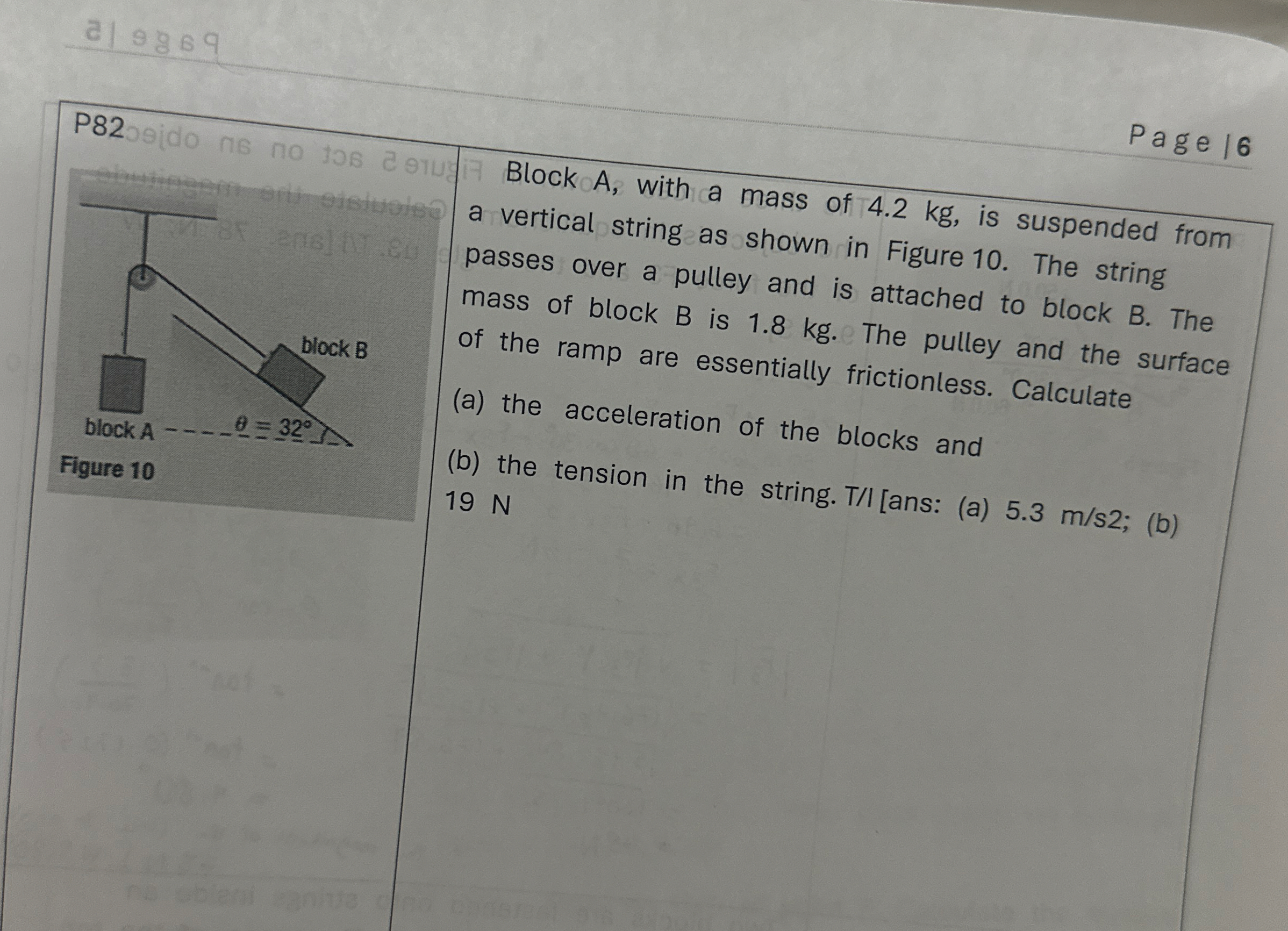 Page 1 6 P 8 7 Block A , with a mass of 4 . 2 kg
