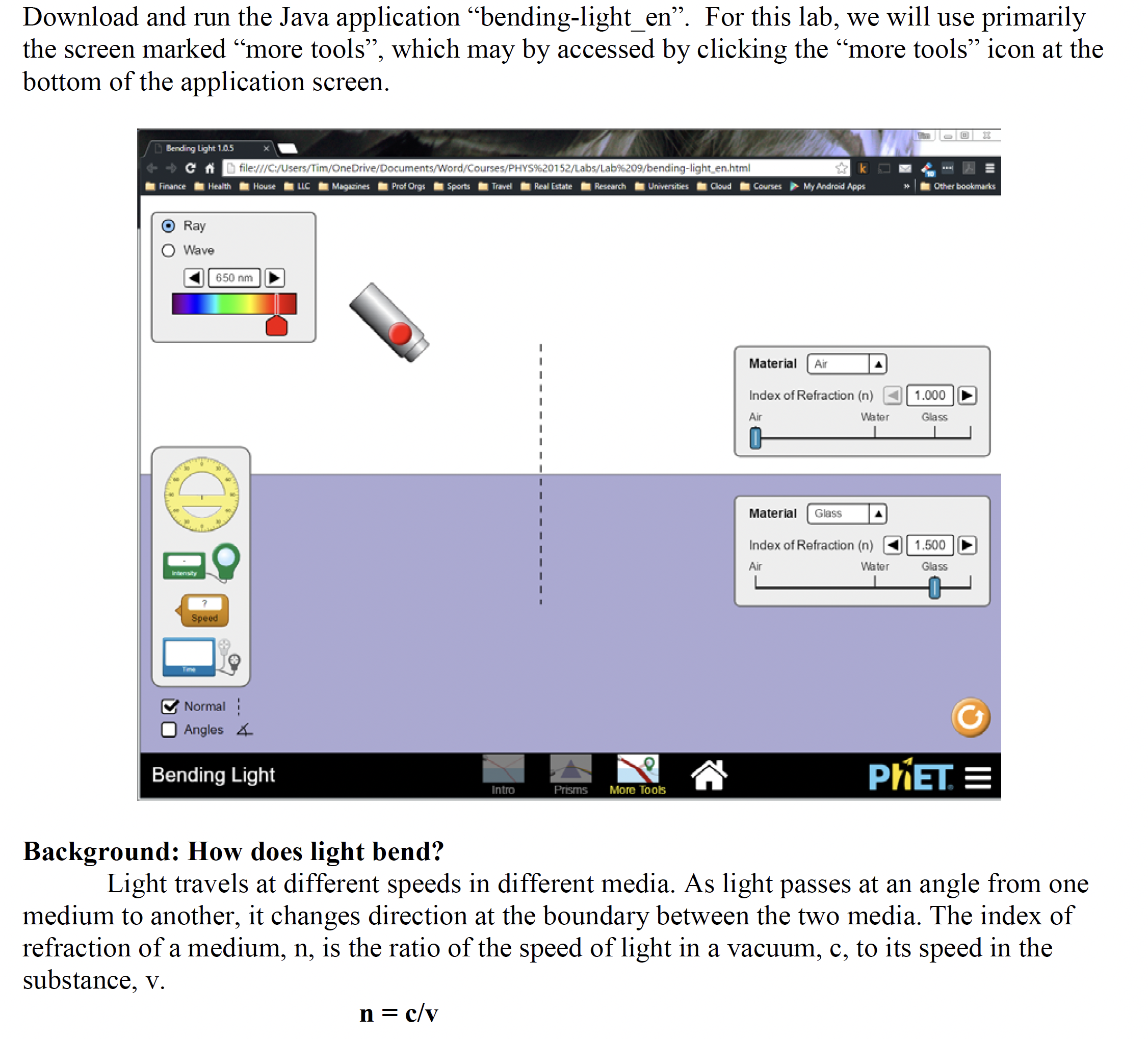 Download and run the Java application "bending -