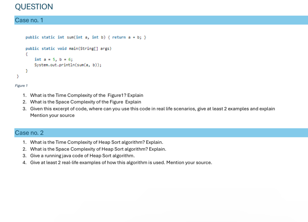 QUESTION Case no . 1 Figure 1 What is the Time