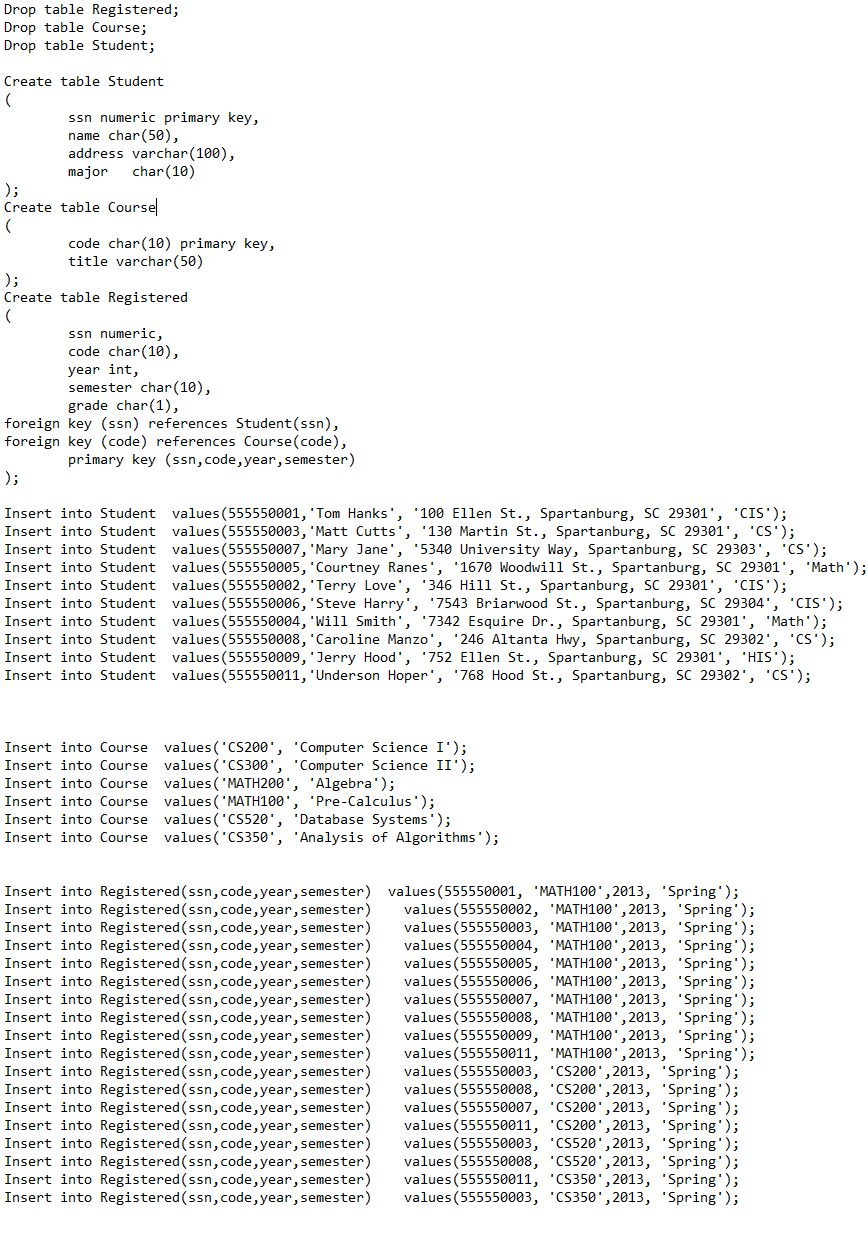 Implement a University Registration System in