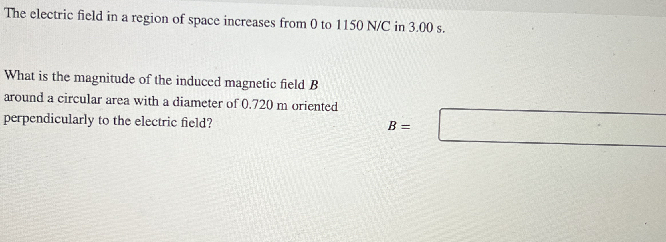 The electric field in a region of space increases