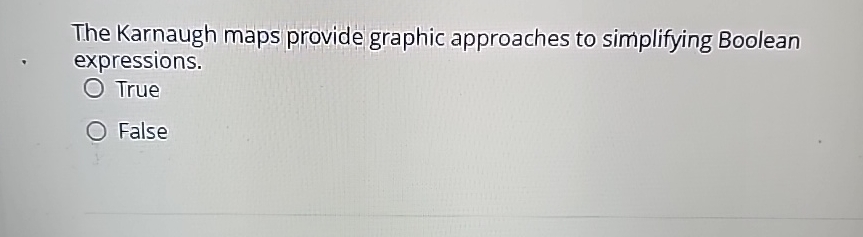 The Karnaugh maps provide graphic approaches to
