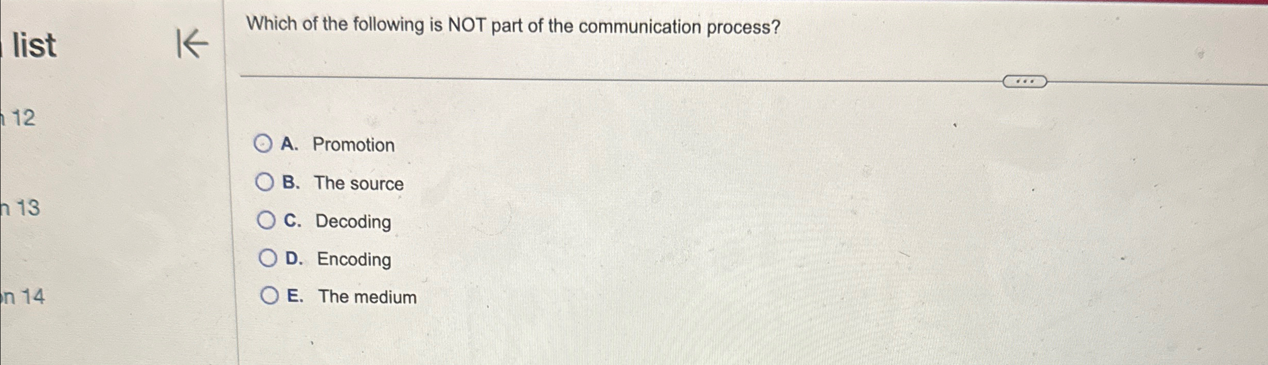 list Which of the following is NOT part of the