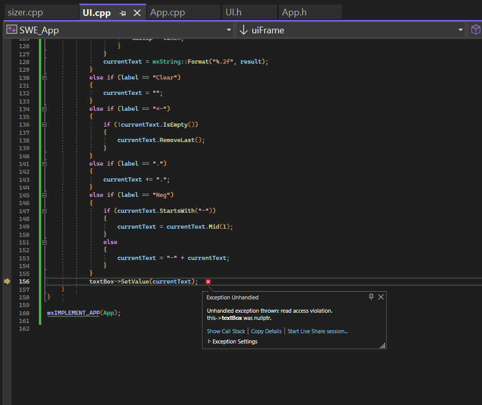 In Visual Studio, how do I fix this exception