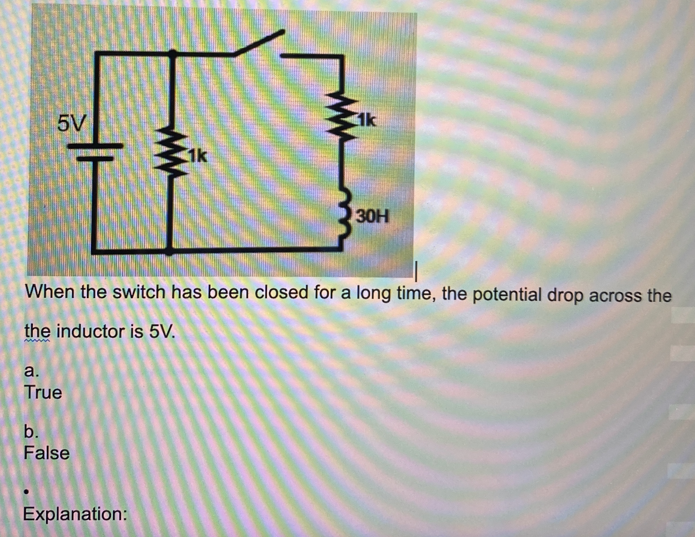 When the switch has been closed for a long time,