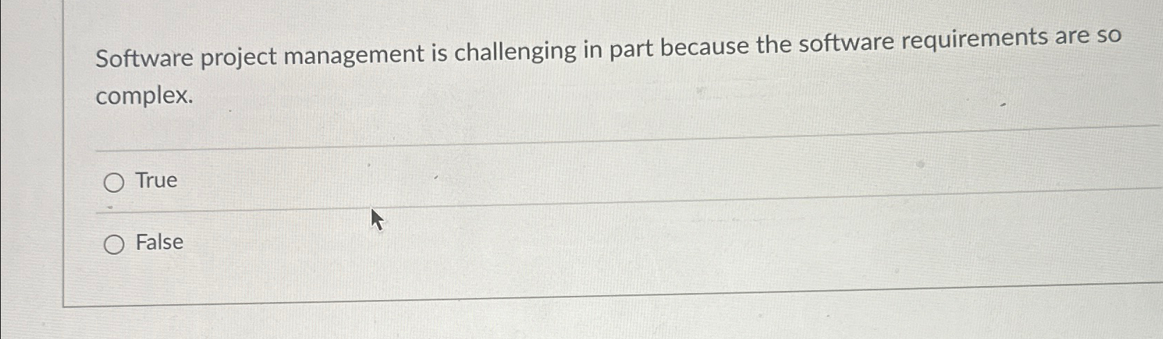 Software project management is challenging in