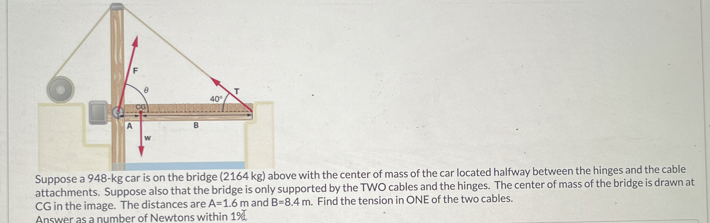 Suppose a 9 4 8 - k g car is on the bridge ( 2 1
