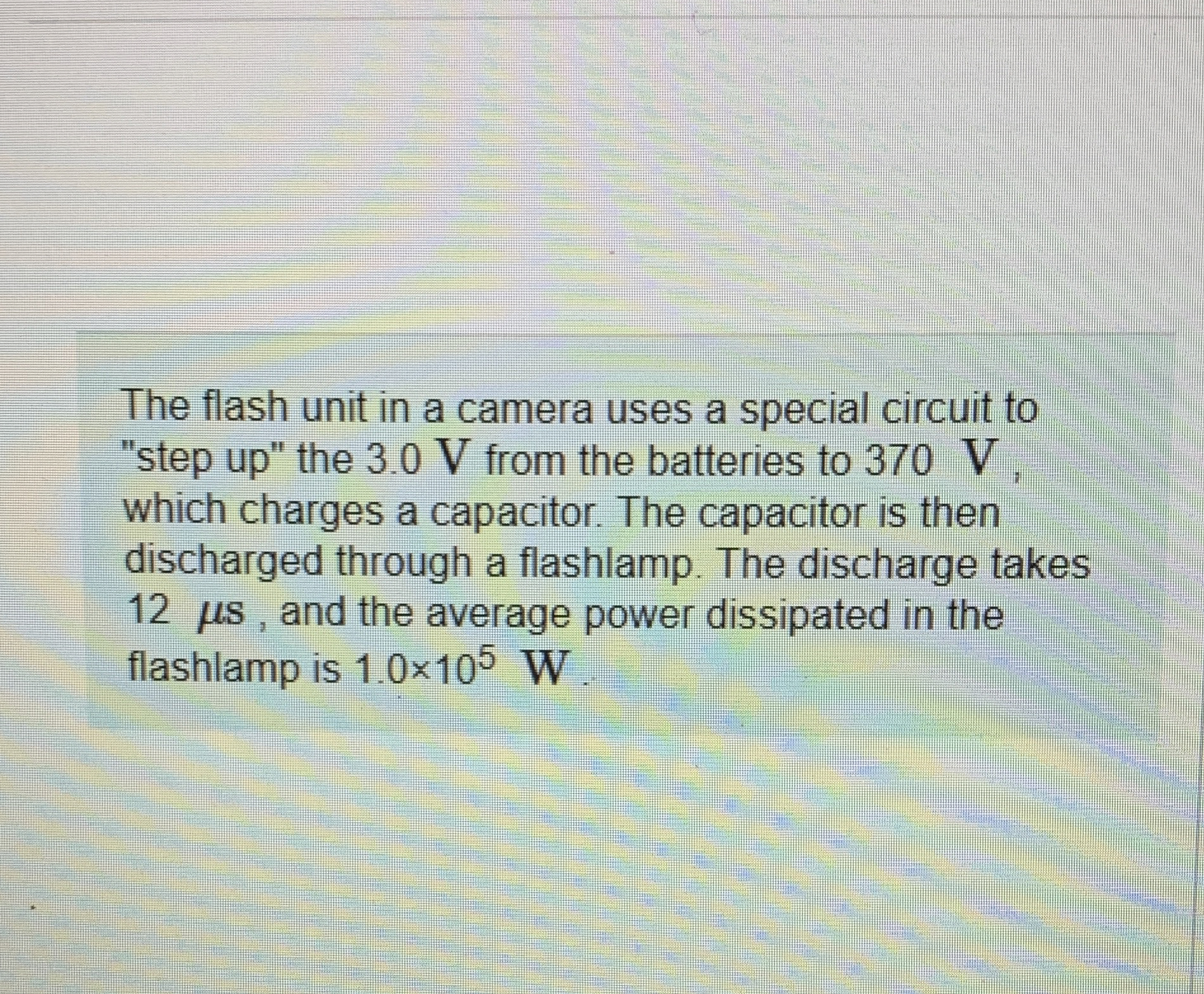 The flash unit in a camera uses a special circuit