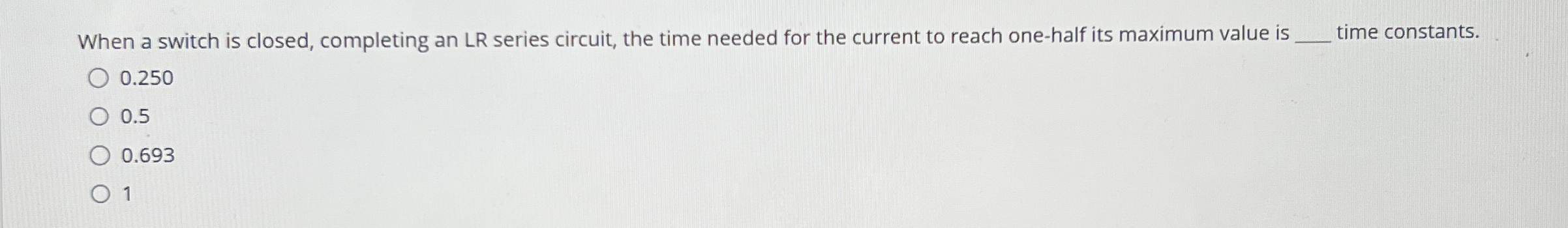 When a switch is closed, completing an LR series