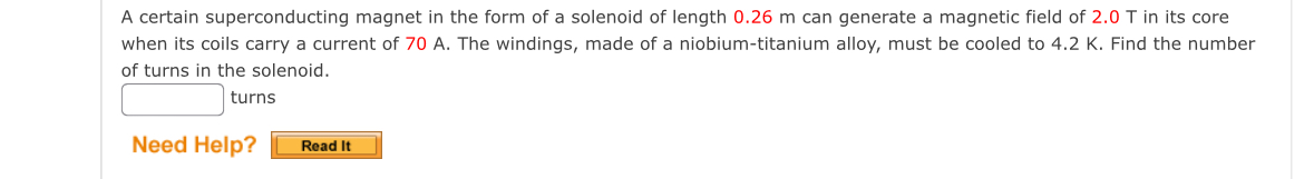 A certain superconducting magnet in the form of a