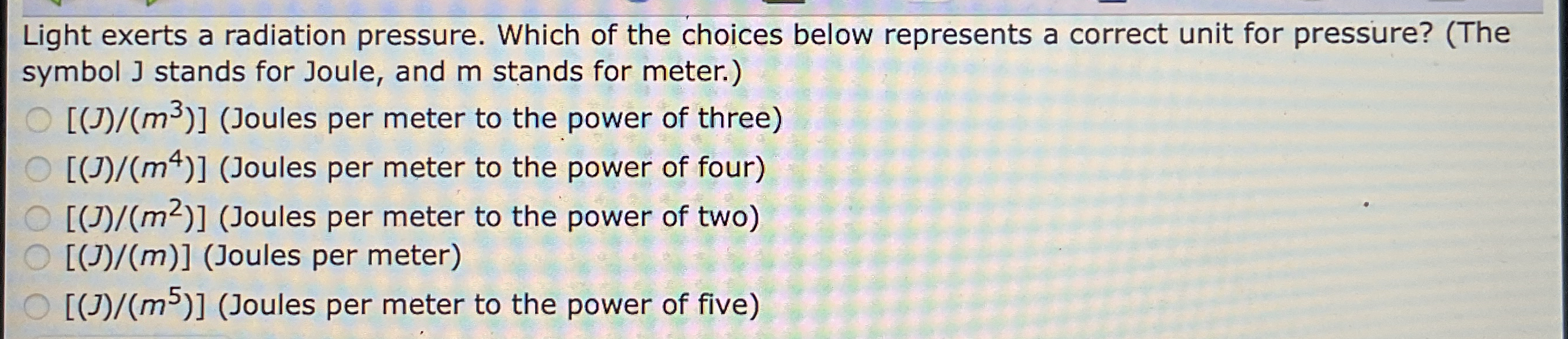 Light exerts a radiation pressure. Which of the