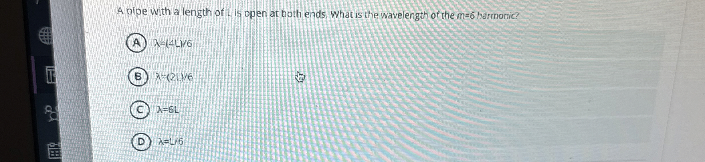 A pipe with a length of L is open at both ends.