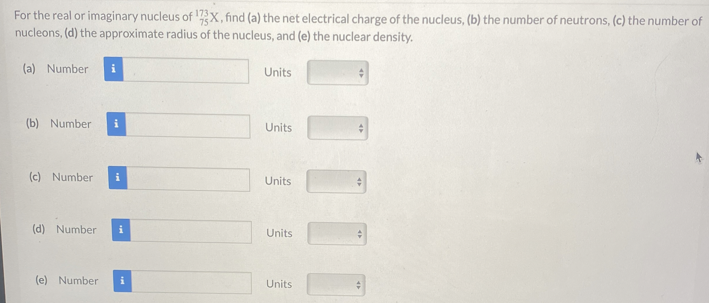 For the real or imaginary nucleus of ? 7 5 1 7 3