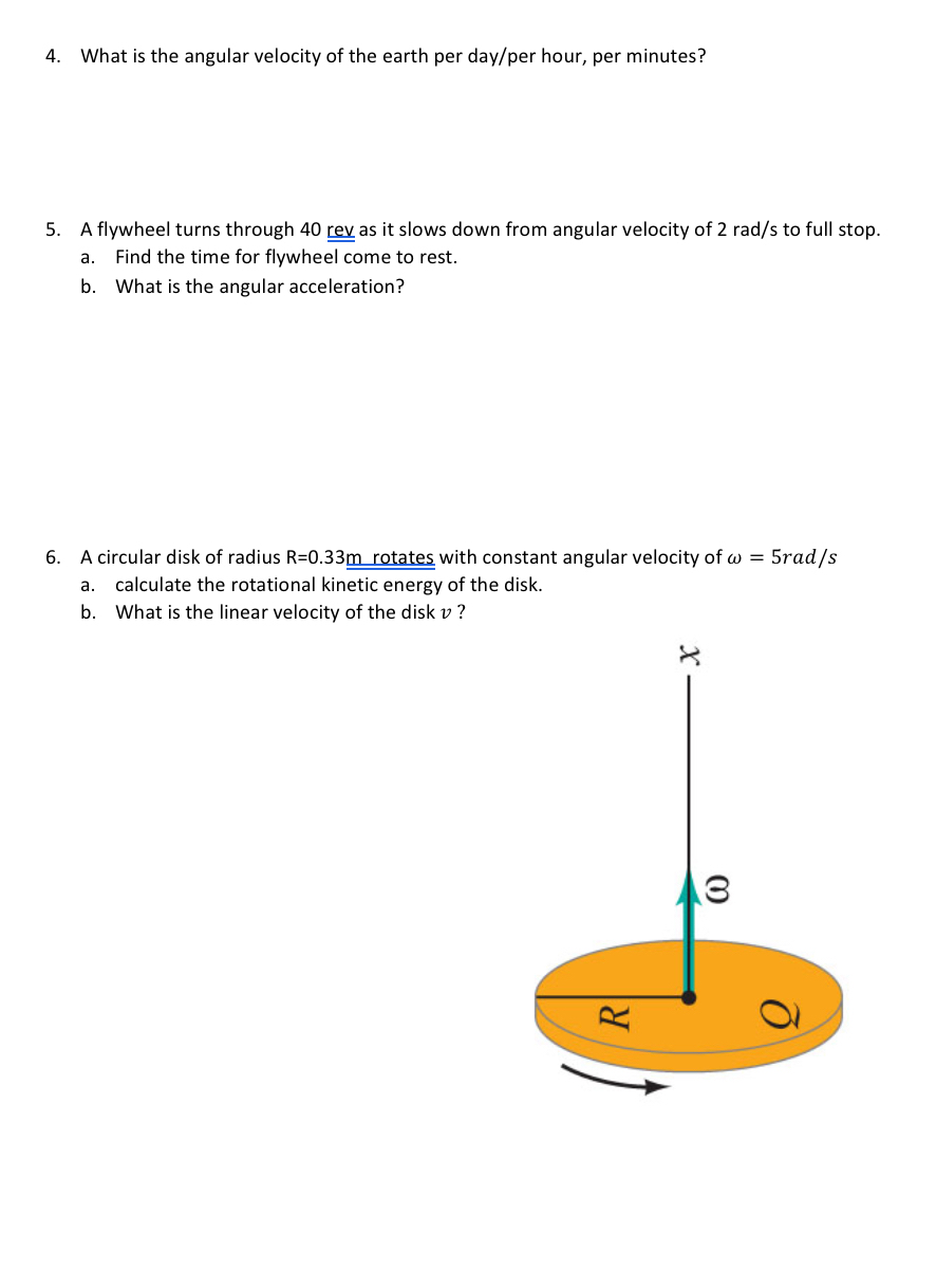 What is the angular velocity of the earth per day