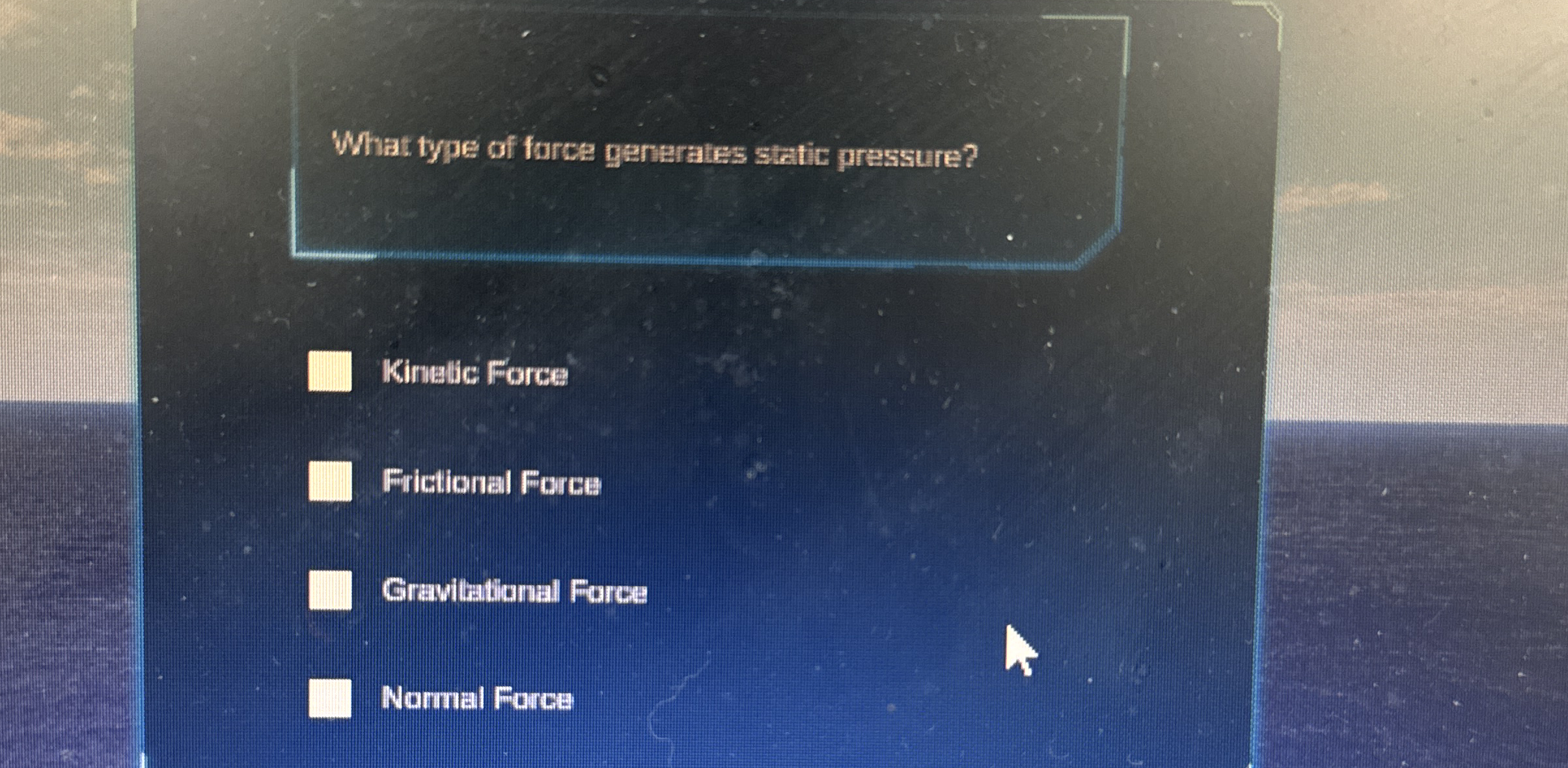 What type of farce genterates static pressure?