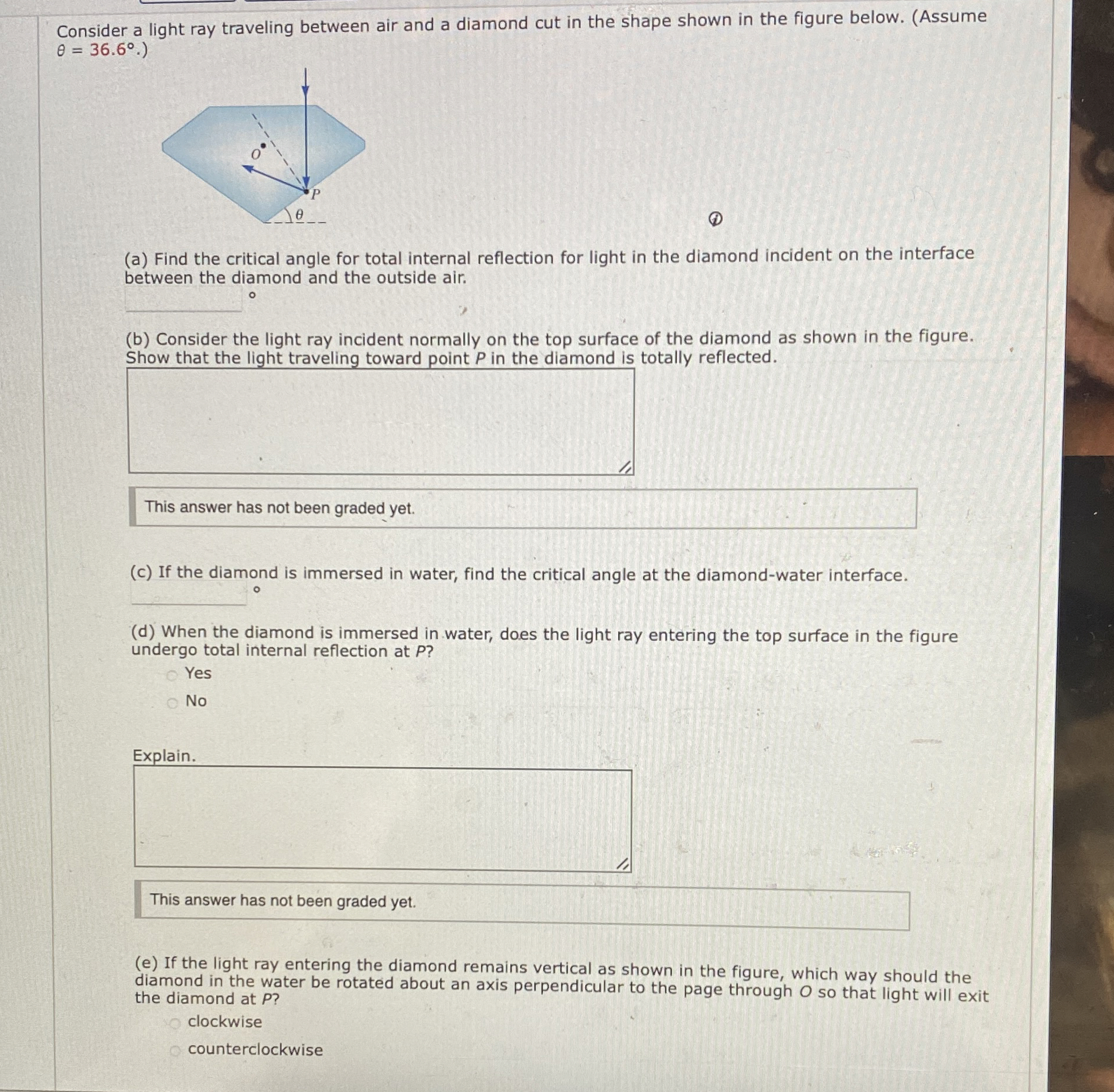 Consider a light ray traveling between air and a