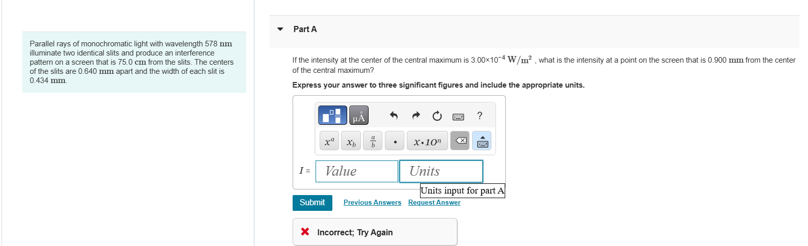 Parallel rays of monochromatic light with