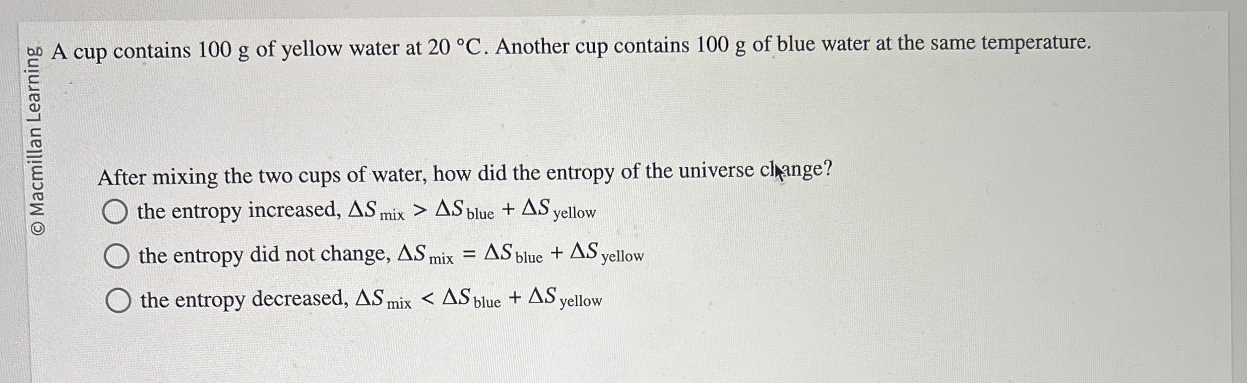 After mixing the two cups of water, how did the