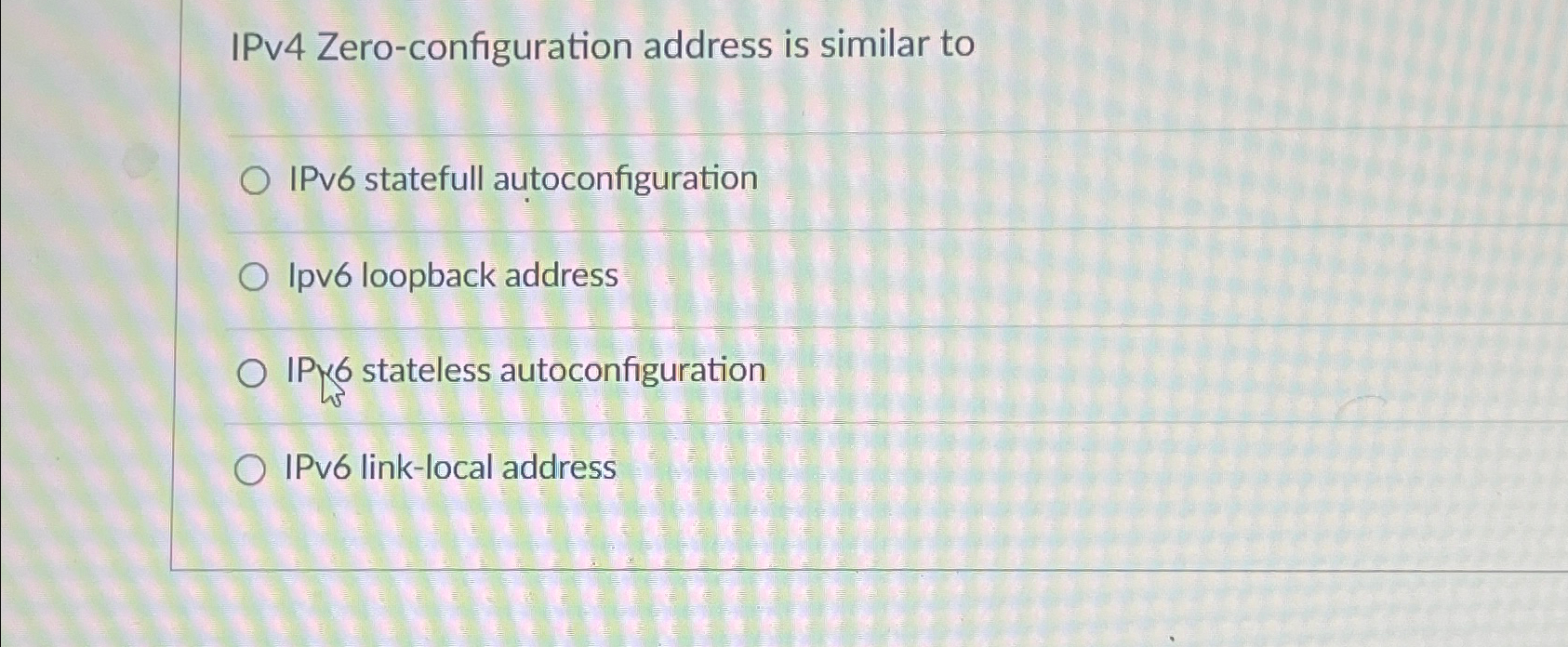 IPv 4 Zero - configuration address is similar to