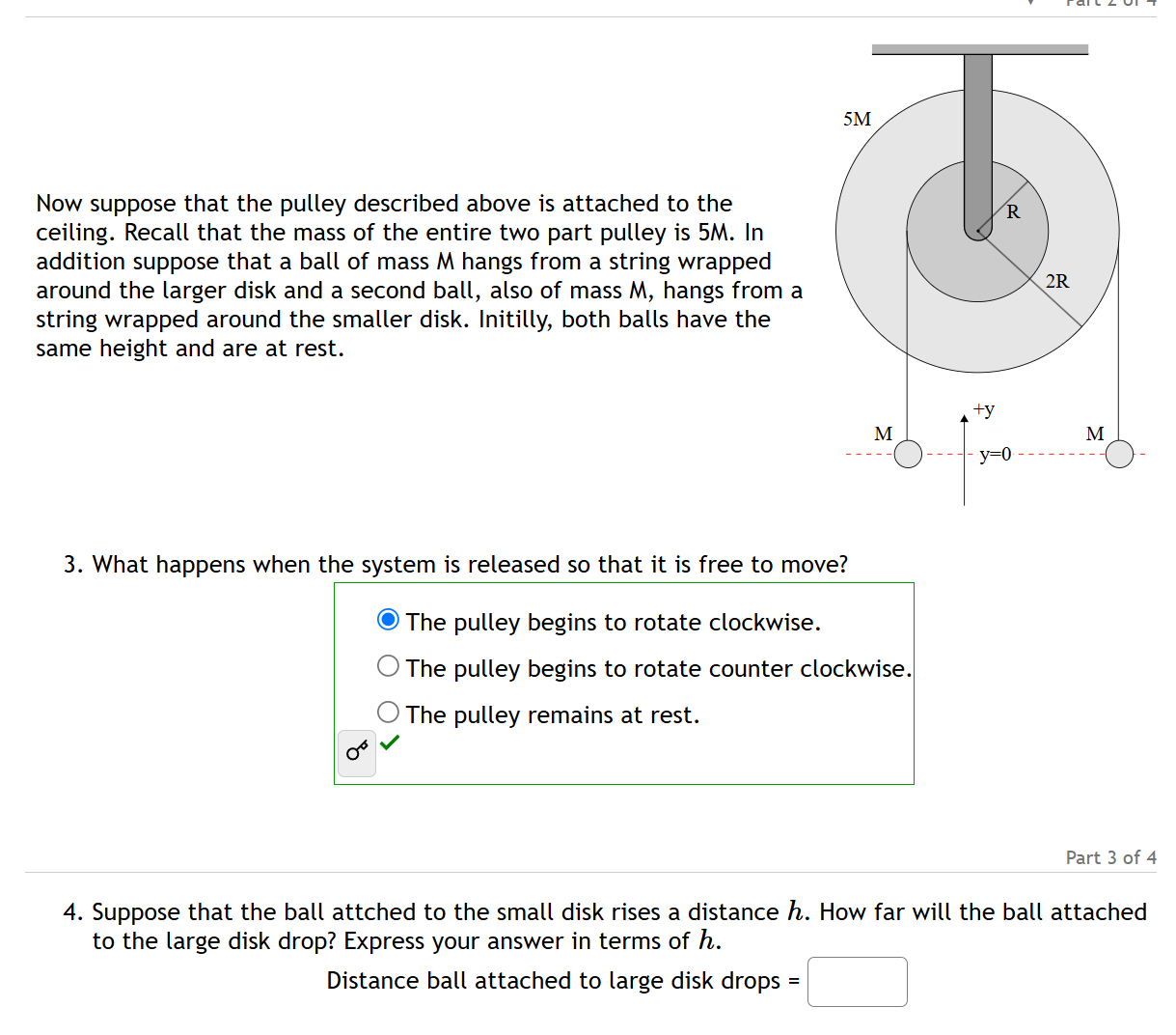 suppose that the ball attached to the small disk