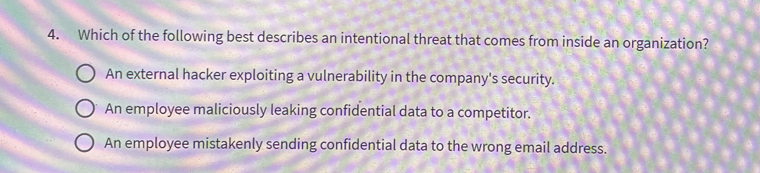 Which of the following best describes an